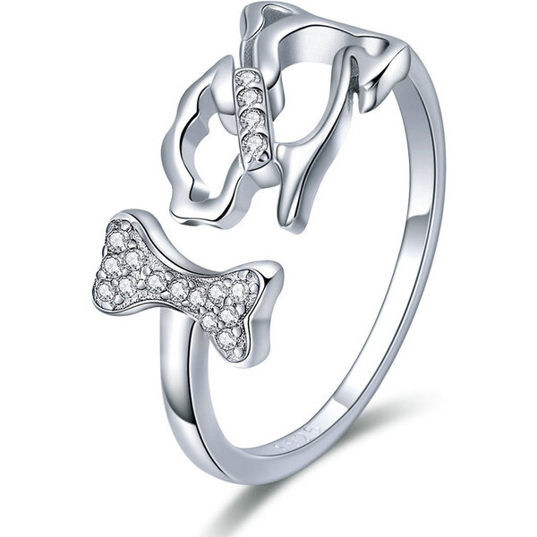 Emporial strieborný prsteň Milovaný psík a kocka 28893950