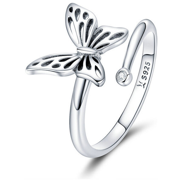 Emporial strieborný prsteň Filigránový motýľ 31396425