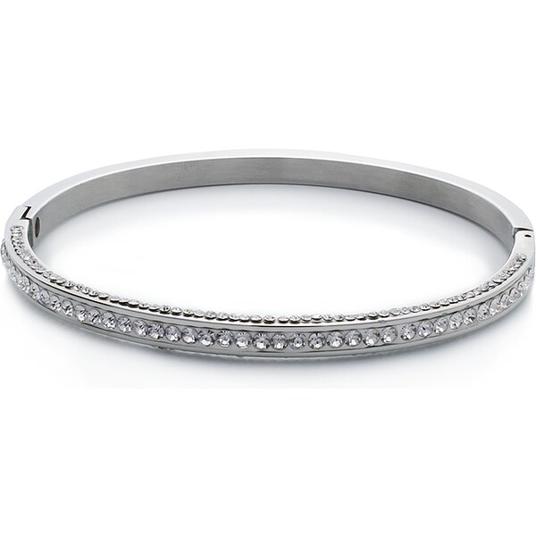 BM Jewellery Luxusné pevný náramok so zirkónmi S544110 10400175