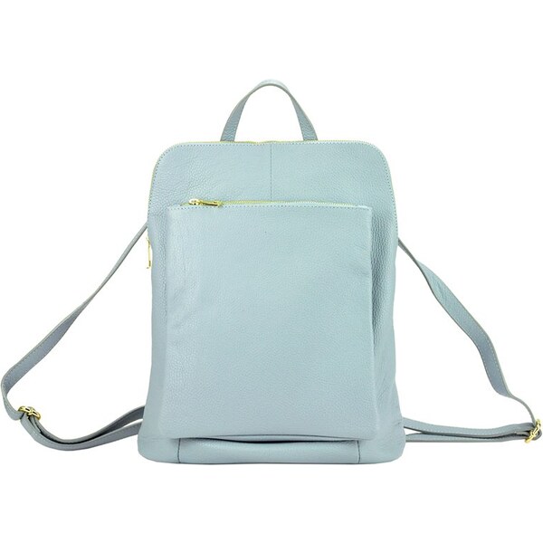 Kožený dámsky módny batôžtek s čelným vreckom Patrizia Piu blankytne 44341615