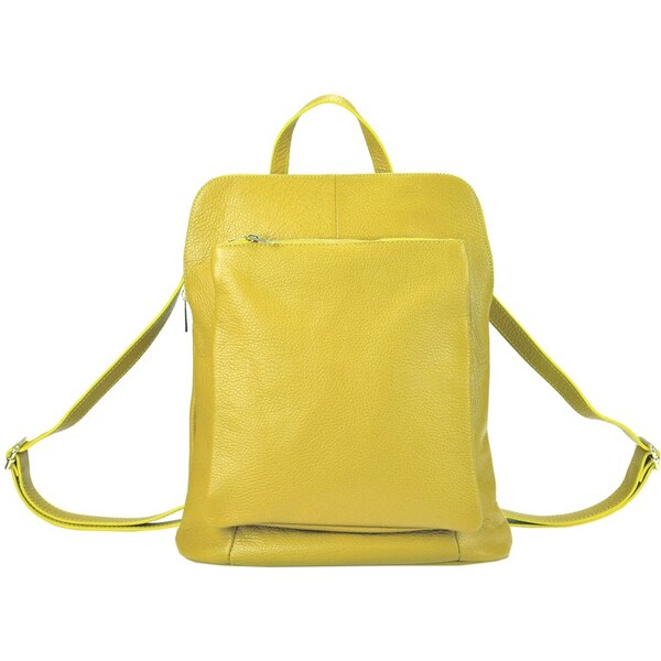 Kožený dámsky módny batôžtek s čelným vreckom Patrizia Piu horčicovo 44341617