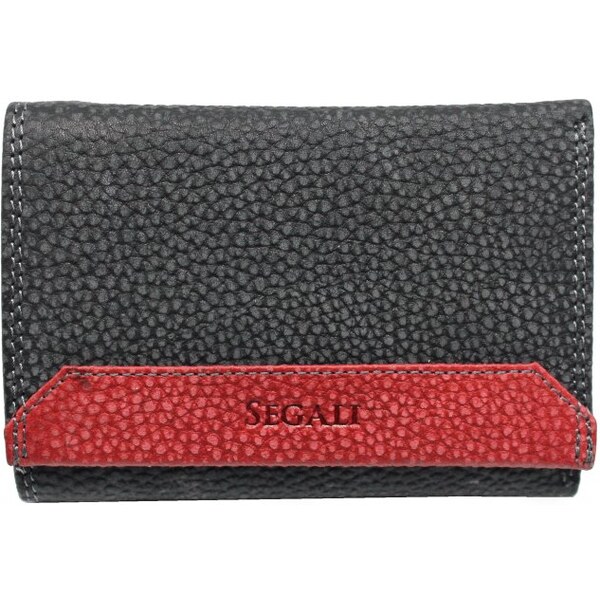 SEGALI Dámska kožená peňaženka SG-2100 čierno červená 35335606