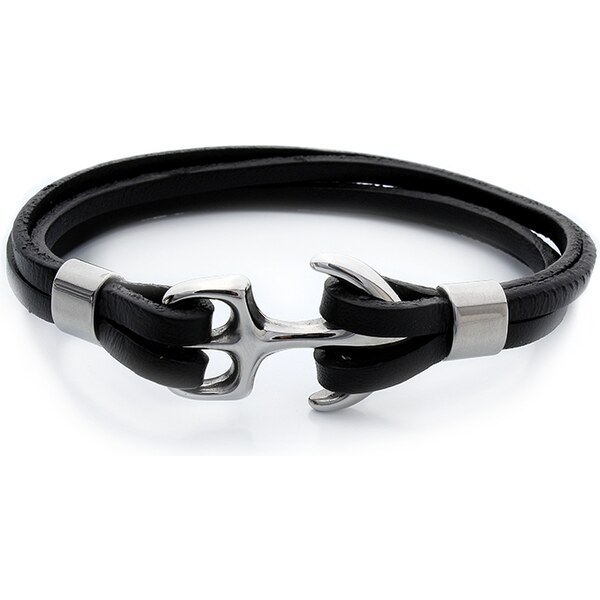 BM Jewellery Pánsky kožený náramok kotva ANCHOR S566110 10400194