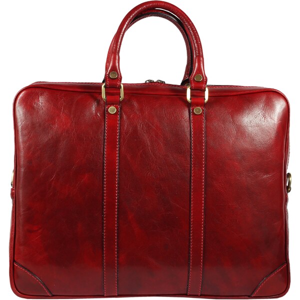 Červená kožená talianska kabelka Alano Rosso NovaKabelka.sk 7134799