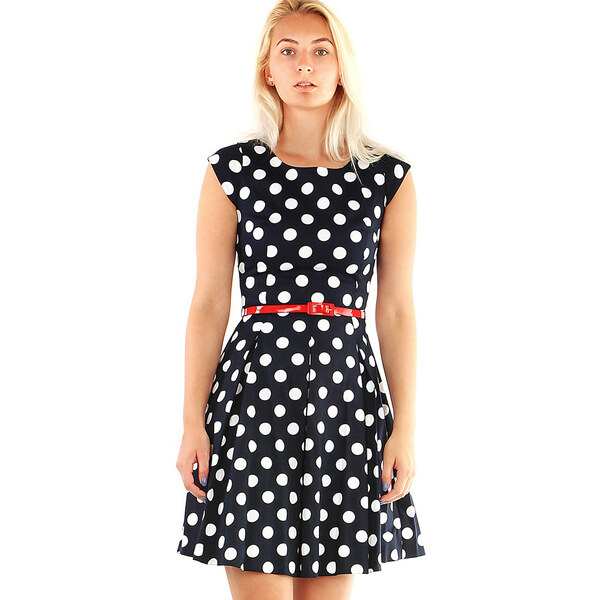 Glara Spoločenské bodkované šaty v retro štýle 32653289