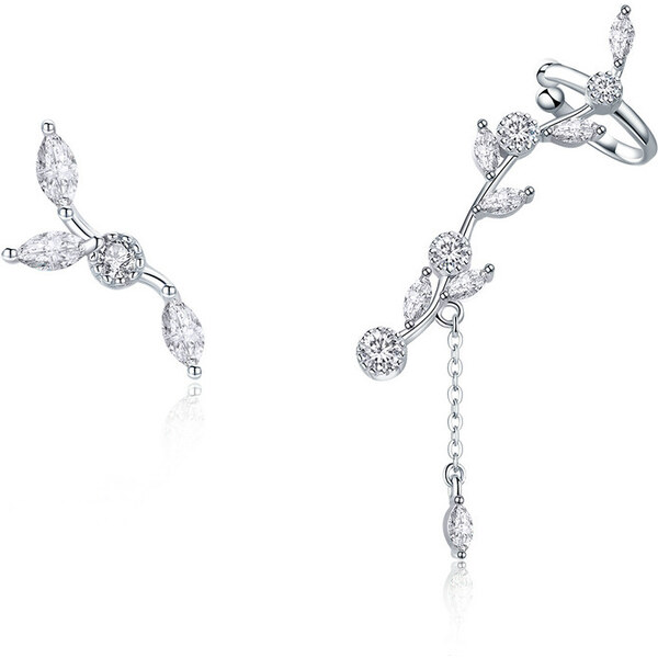 Emporial strieborné asymetrické náušnice Trblietavá elegancia SCE429 27929439