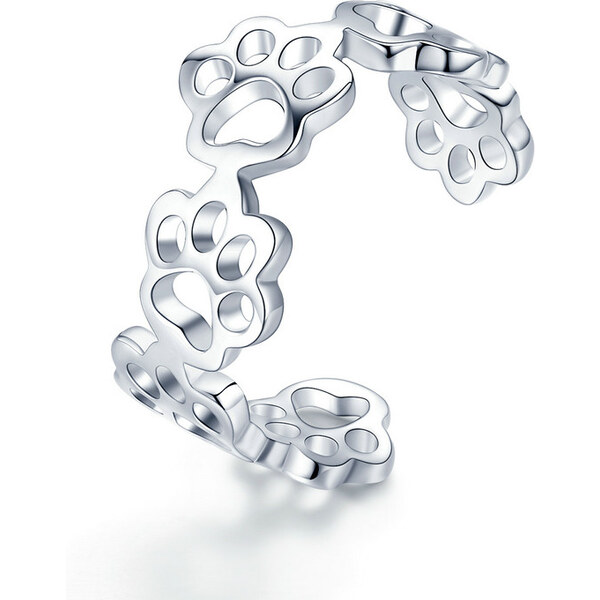 Emporial strieborný nastaviteľný packa_tlapka 29017643