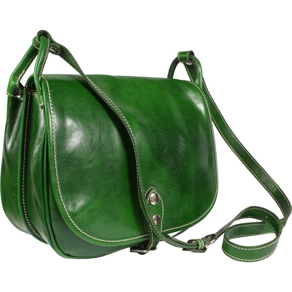 Zelená kožená talianska crossbody kabelka Caccia Verde NovaKabelka.sk 7337802