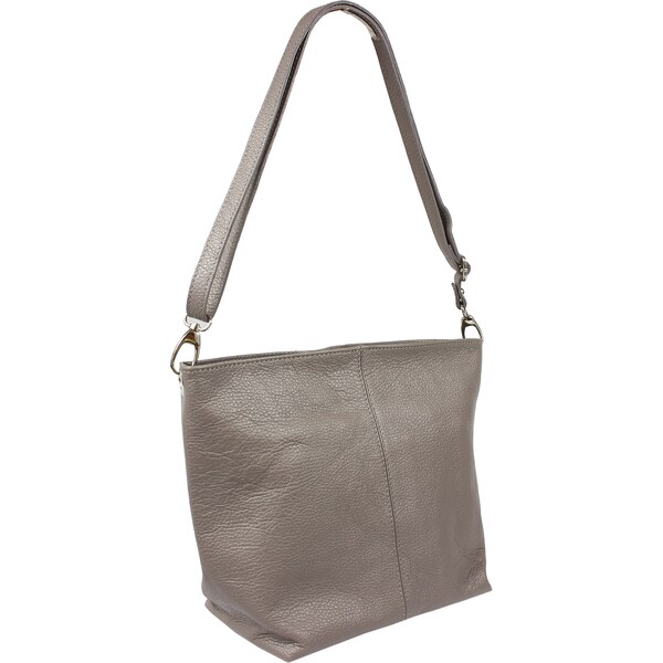 Sivá kožená talianska crossbody kabelka Prisca Grigia Scura 7341675