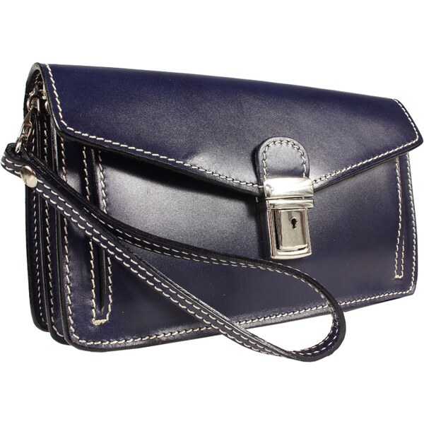 Modrá kožená talianska kabelka Fedro Blu NovaKabelka.sk 7594408