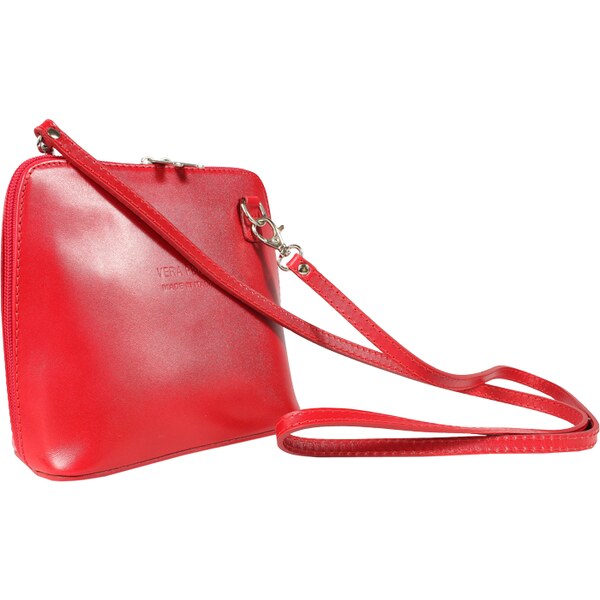 Červená kožená talianska crossbody kabelka Grana Rossa Chiaro 20464862