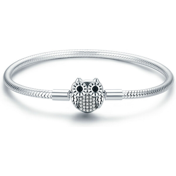 Emporial strieborný náramok na prívesky Trblietavá sovička SCB067 25428897
