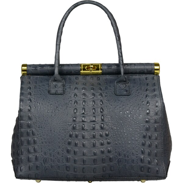 Sivá kožená talianska kabelka Laureta Grigia Cocco II NovaKabelka.sk 7736310