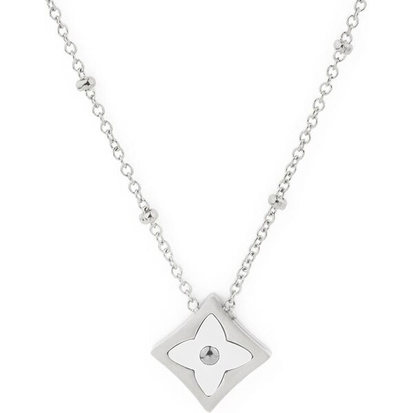 Glory Náhrdelník biely štvorlístok strieborná 129 7825904