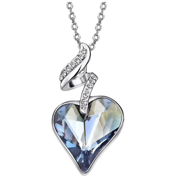 Glory Náhrdelník modré krištáľové srdce 181 7951074