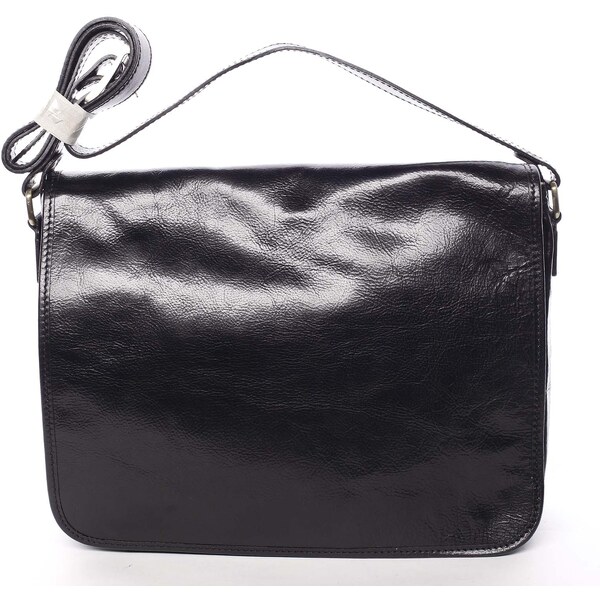 Delami Vera Pelle Pánska kožená crossbody kabelka čierna - Delami 56864284