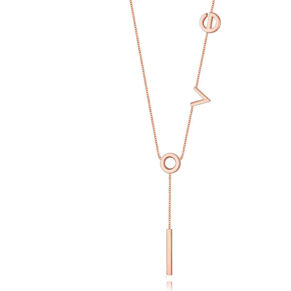 Glory Náhrdelník LOVE ružovozlatá 103 7964912