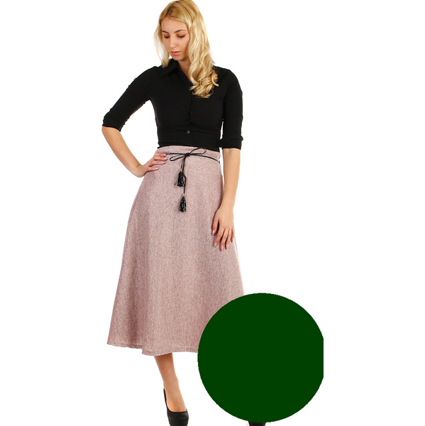 Glara Dlhá dámska úpletová sukňa s melírovaným vzorom 8396353