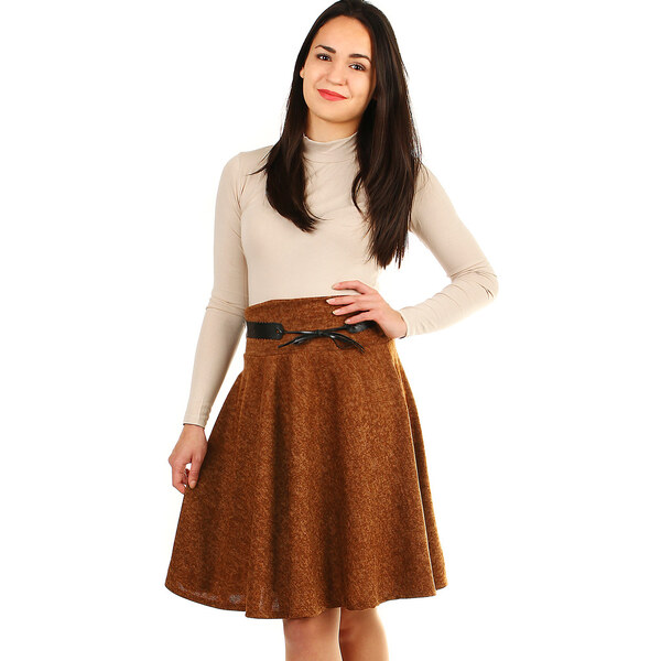 Glara Zimná áčková sukňa žíhaný vzor 8396952