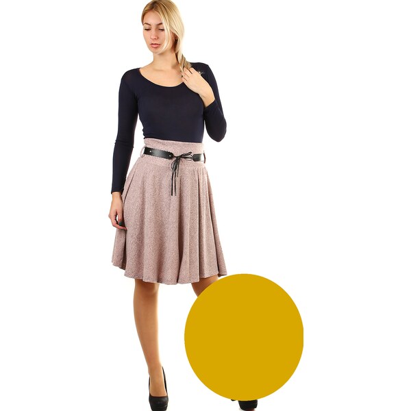 Glara Zimná áčková sukňa žíhaný vzor 8396956