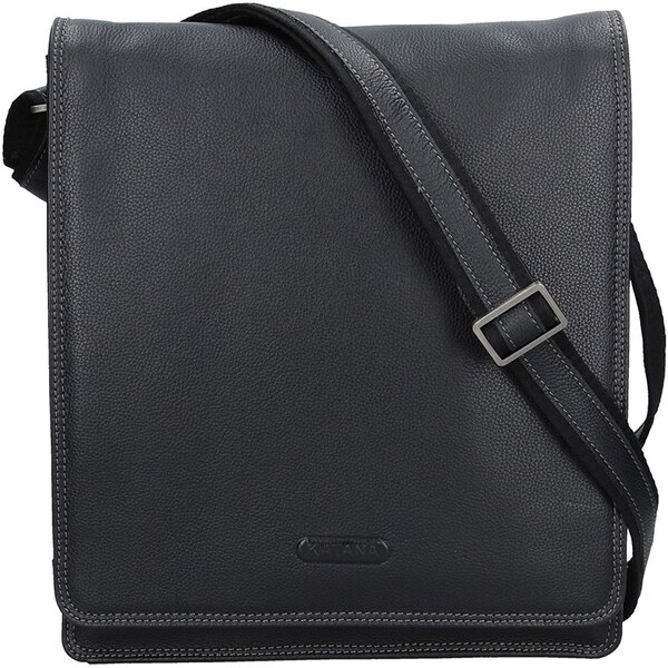 Pánska celokožená taška cez rameno Katana Liver - čierna 64567096