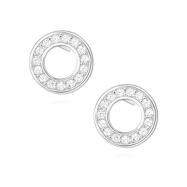 Olivie Strieborné náušnice KRUH so zirkónmi 1900 14271092