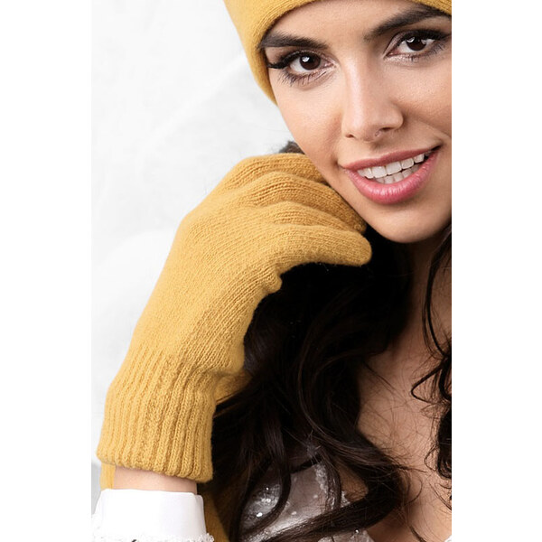 Kamea Medové dámske rukavice na zimu 01, Farba medová 8245931