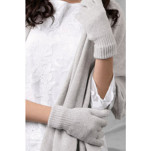 Kamea Svetlošedé dámske rukavice na zimu 01, Farba svetlošedá 8245934