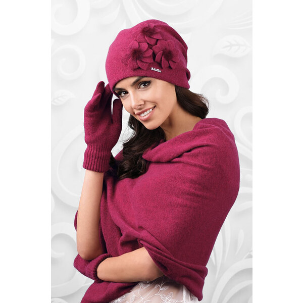 Kamea Fuksiový dámsky šál na zimu 01, Farba fuksiová 14622047