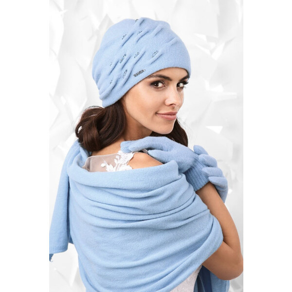 Kamea Blankytne modrý dámsky šál na zimu 01, Farba blankytná modrá 8269004