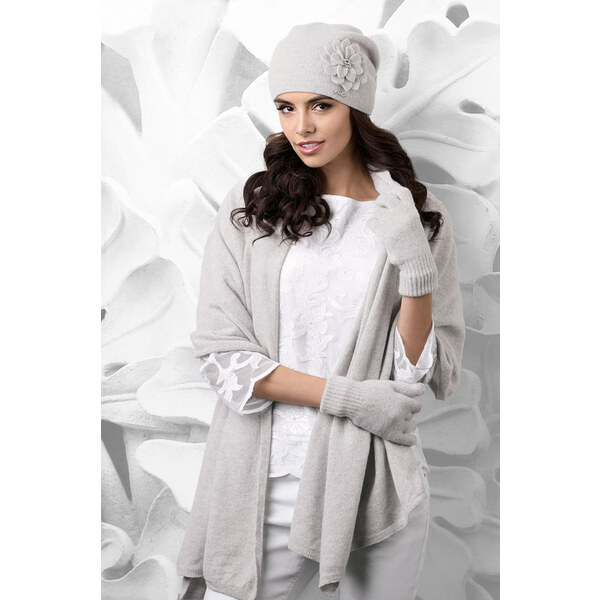 Kamea Svetlošedý dámsky šál na zimu 01, Farba svetlošedá 8271275