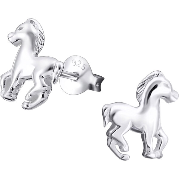 Olivie Detské strieborné náušnice KONÍK 1991 36976817
