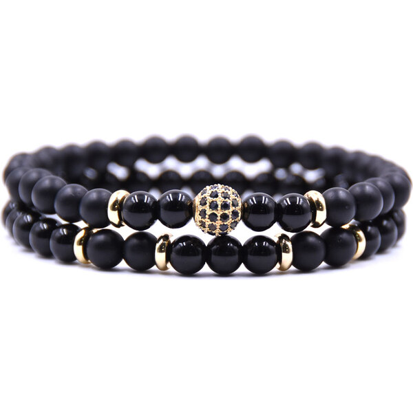 Glory Charms náramok 2 ks čierna/zlatá 1110 8397726