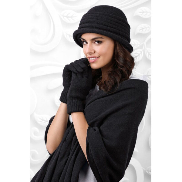 Kamea Čierny dámsky set klobúk + šál Salerno, Farba čierna 60350256