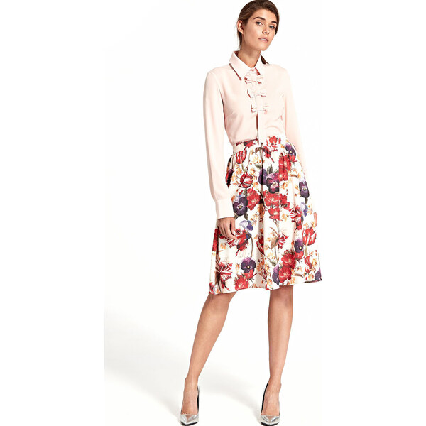 Glara Polkruhová sukňa s kvetinovou potlačou 8397001