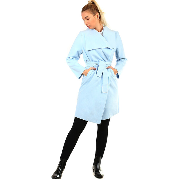 Glara Kabát s opaskom a výrazným golierom 39513350
