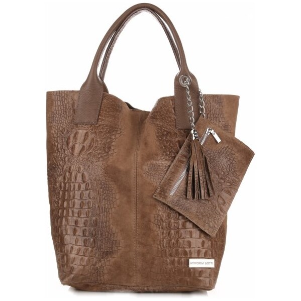 Kožené kabelka shopper bag Vittoria Gotti zemitá V877 61074710