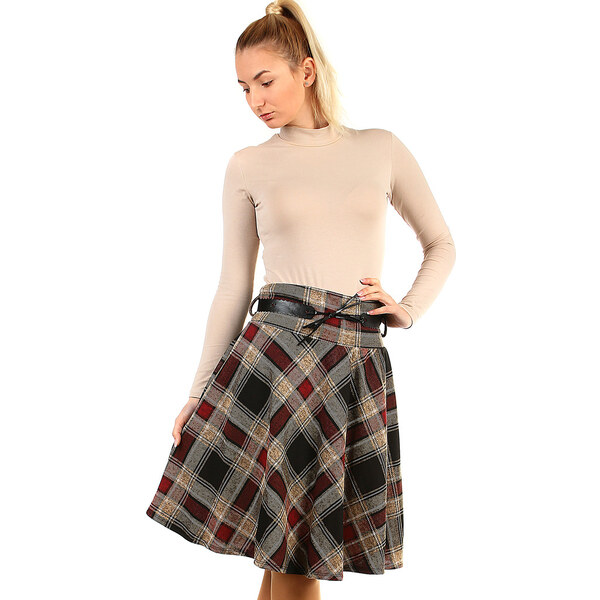 Glara Áčková sukňa s károvaným vzorom 47045092
