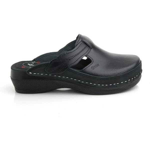 Dámske kožené čierne šľapky BATZ FLOWER 7274126