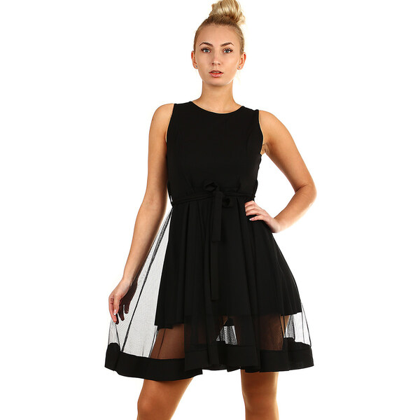 Glara Krátke spoločenské šaty s tylom 8590195