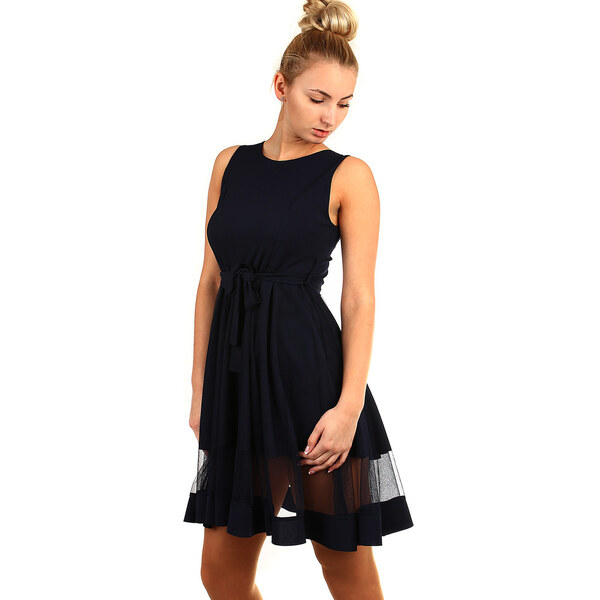 Glara Krátke spoločenské šaty s tylom 8590196