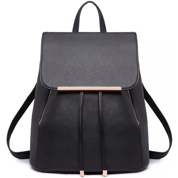 Miss Lulu Batoh - eko kožený, štýlový, so zlatými doplnkami, čierny 16547605