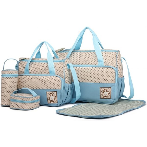 Miss Lulu Set pre mamičky - bodkovaný, s podložkou, modrý 46042145