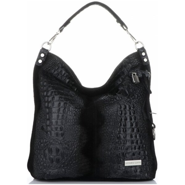 Kožené kabelka shopper bag Vittoria Gotti čierna V898 61074714