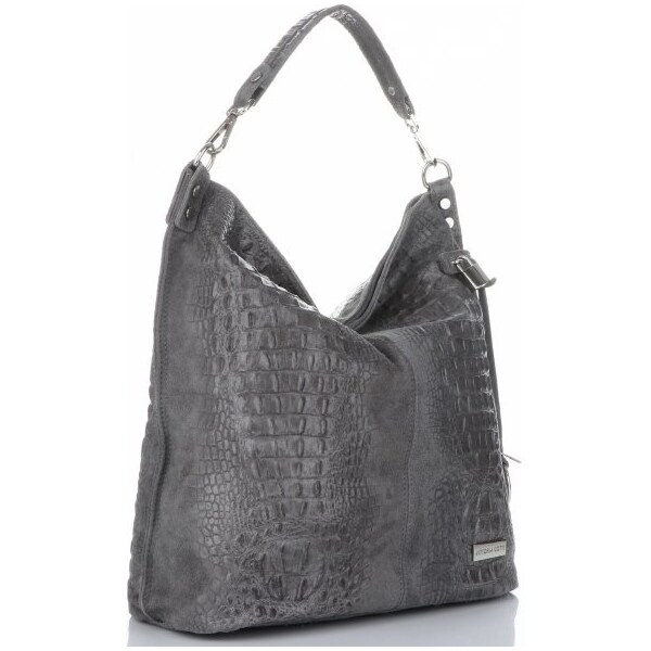 Kožené kabelka shopper bag Vittoria Gotti šedá V898 28397429