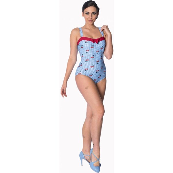 BANNED APPAREL Banned Svetlomodré Jednodielne Plavky s Potlačou 8655151