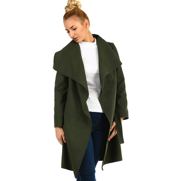 Glara Kabát s opaskom a výrazným golierom 30491695