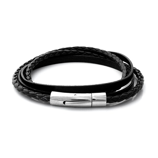 BM Jewellery Pánsky kožený náramok čierny S588120 10400215