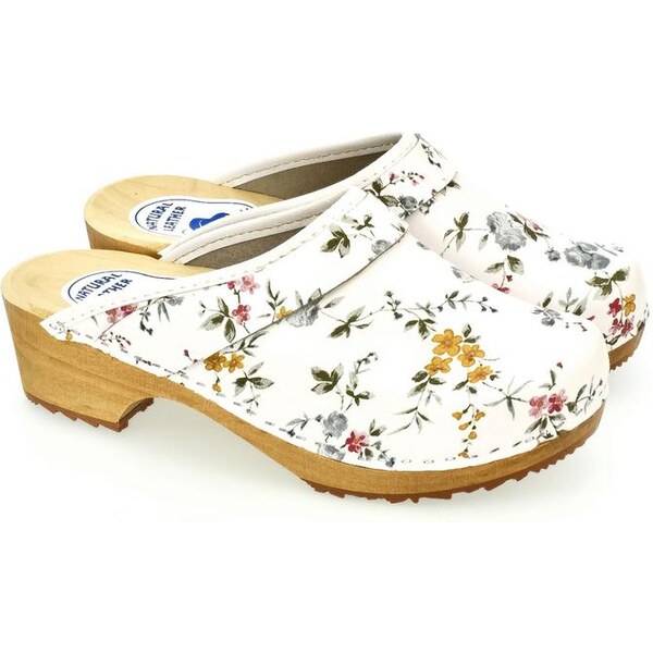 JOHN-C Dámske kožené biele šľapky BRIS 8568326