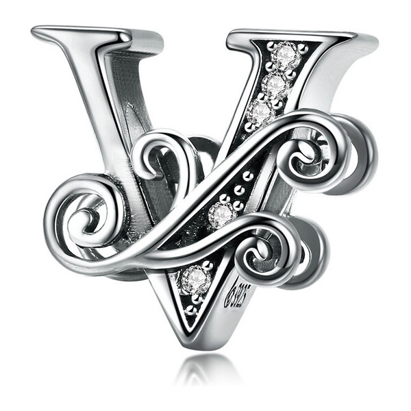 Emporial strieborný prívesok Písmeno V 26605029